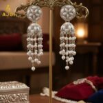 Luxury Handcrafted Pearl Chandelier Jhumka Earrings with Floral Studs & Cascading Pearl Drops - Image 5