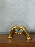 Golden Heart Hands Sculpture Showpiece for Home Decor Romantic Gift - Image 4