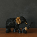 Black Elephant Mother & Baby Showpiece for Home Decor & Gifting - Image 5