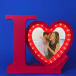 Love Heart LED Photo Frame and mirror with Warm Lights for Couples & Gifting - Image 3