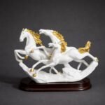 Running Horse Decorative Showpiece with Gold Accents for Home & Office Decor - Image 6