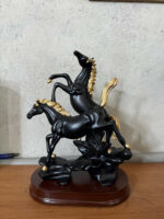Running Horse Showpiece with Gold Accents for Home, Office & Living Room Decor - Image 9