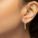 Gold Plated AD Bali Triple Dangler Huggie Hoop Earrings Kan ki Bali Combo Pack of 2 - Image 2