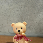 Cute Teddy Bear Night Light with Warm Glow & Checkered Scarf – Kids Bedroom Decor - Image 5