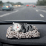 Cute Sleeping Cat Car Dashboard Decor Soft Plush Showpiece