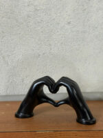 Black Heart Hands Sculpture Showpiece for Home Decor Romantic Gift - Image 5