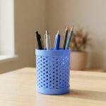 Round Perforated Desk Pen Stand for Office, Study & Home Organization - Image 2