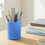 Round Perforated Desk Pen Stand for Office, Study & Home Organization - Image 4