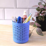 Round Perforated Desk Pen Stand for Office, Study & Home Organization - Image 3
