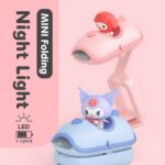 pink Mini Folding LED Night Light Cute Cartoon Desk Lamp for Kids Bedroom