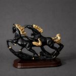 Running Horse Decorative Showpiece with Gold Accents for Home & Office Decor - Image 2