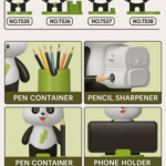 Cute Panda Desk Fan with Pen Holder, Phone Stand & Pencil Sharpener - Image 4