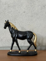 Black Horse Showpiece for Home Decor with Gold Finish - Image 6