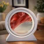 White LED Sand Art Motion Lamp with Ring Light for Home & Bedroom Decor - Image 3