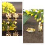 Gold AD Bali Dangler & Huggie Hoop Earring kan ki bali Combo Pack of 2