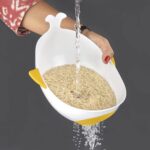 Plastic Rice Pulses Fruits Vegetable Noodles Pasta Washing Bowl and Strainer (2 Pc) - Image 4