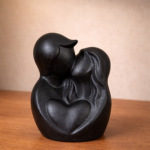 Black Couple Figurine with Heart | Modern Romantic Home Decor Showpiece - Image 3
