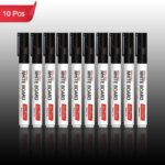 Refillable Whiteboard Black  Marker Pen Set (10 Pcs) – Bold Ink, Easy Erase