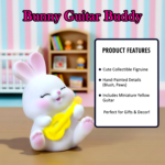 Cute Bunny Playing Guitar Mini Figurine for Desk & Kids Room Decor - Image 4