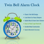 Twin Bell Alarm Clock with Loud Ringing Sound for Home & Office - Image 4