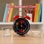 Twin Bell Alarm Clock with Colorful Numbers & Loud Ring for Heavy Sleepers - Image 4