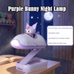 purple Mini Folding LED Night Light Cute Cartoon Desk Lamp for Kids & Bedside - Image 5