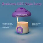 Cute Purple Mushroom LED Night Lamp for Kids Bedroom, Nursery & Bedside - Image 4