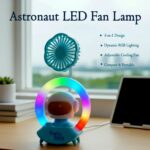 Lucky Doll Astronaut Desk Lamp with Fan, USB Rechargeable Colorful Night Light - Image 4