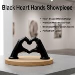 Black Heart Hands Sculpture Showpiece for Home Decor Romantic Gift - Image 4