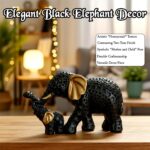 Black Elephant Mother & Baby Showpiece for Home Decor & Gifting - Image 4