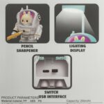 Robot Astronaut LED Desk Lamp with Pencil Sharpener, USB Rechargeable - Image 5