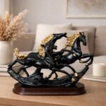 Running Horse Decorative Showpiece with Gold Accents for Home & Office Decor - Image 11