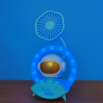 Lucky Doll Astronaut Desk Lamp with Fan, USB Rechargeable Colorful Night Light - Image 2