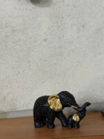 Black Elephant Mother & Baby Showpiece for Home Decor & Gifting - Image 6