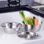 3 IN 1 KITCHEN MULTIPURPOSE STAINLESS STEEL BOWL - Image 3
