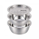 3 IN 1 KITCHEN MULTIPURPOSE STAINLESS STEEL BOWL