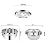 3 IN 1 KITCHEN MULTIPURPOSE STAINLESS STEEL BOWL - Image 4