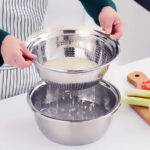 3 IN 1 KITCHEN MULTIPURPOSE STAINLESS STEEL BOWL - Image 5