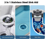 3 IN 1 KITCHEN SINK DRAIN STRAINER STOPPER - Image 5