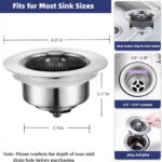 3 IN 1 KITCHEN SINK DRAIN STRAINER STOPPER - Image 6
