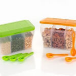 3 PARTITION TRANSPARENT AIRTIGHT STORAGE CONTAINER