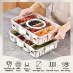 4 DIVIDED SERVING TRAY WITH LID & HANDLE - Image 4