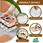 4 DIVIDED SERVING TRAY WITH LID & HANDLE - Image 6