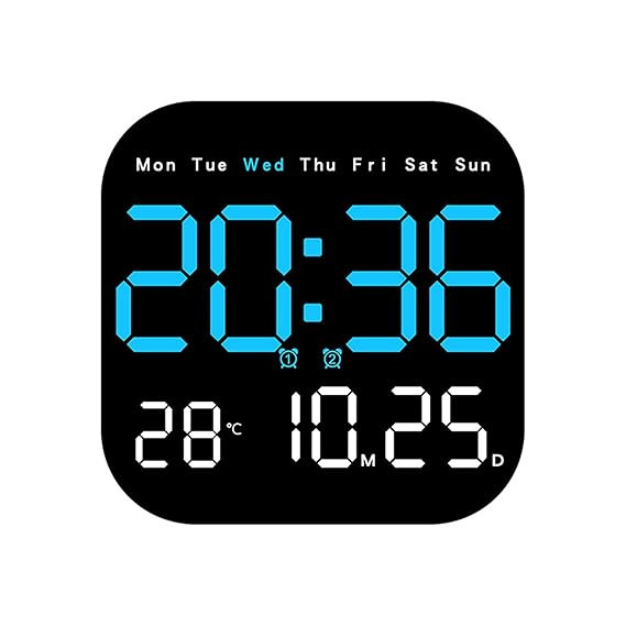 1AmggM SQUARE DIGITAL WALL CLOCK - Image 1