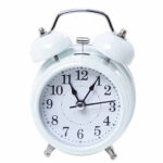 TWIN BELL WHITE CLOCK