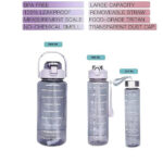 3 PCS Transparent Motivational Water Bottles - Image 2