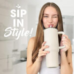 HEAVY Vacuum Insulated Tumbler CREAM - Image 2