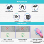 CREAM MARBLE FOIL PAPER STICKER - Image 2