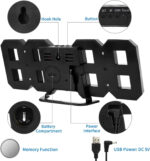3D LED Clock (Black) - Image 3