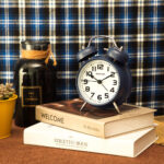 TWIN BELL MATT BLUE CLOCK SMALL - Image 3
